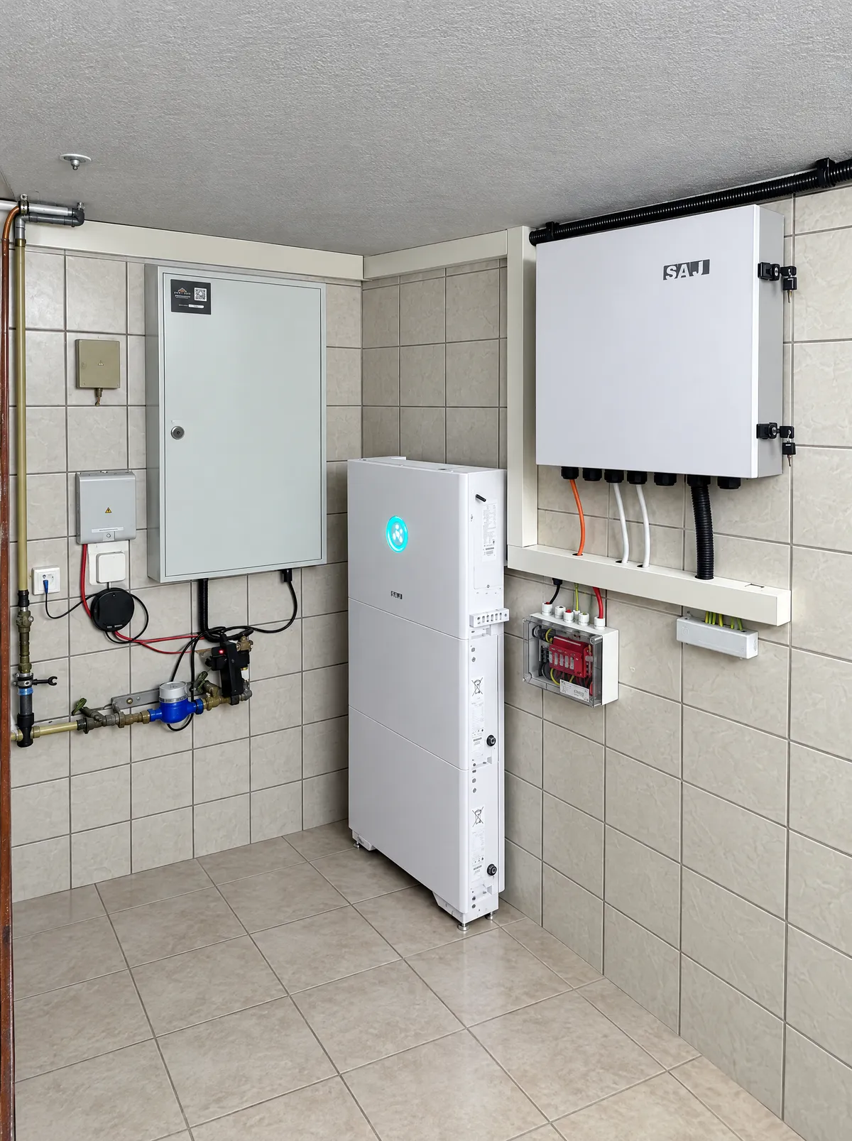 Photovoltaik-Referenz SolarX – Speicher und Wechselrichter im Hauswirtschaftsraum – 2026 Photovoltaik-Referenz SolarX – Speicher und Wechselrichter im Hauswirtschaftsraum – 2026