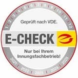 E-CHECK – Prüfzeichen für den Innungsfachbetrieb E-CHECK — geprüft nach VDE, Innungsfachbetrieb