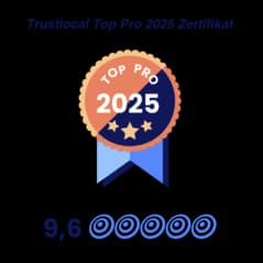 Trustlocal – Top-Pro-Siegel 2025 Trustlocal Top Pro 2025 — Bewertung 9,6