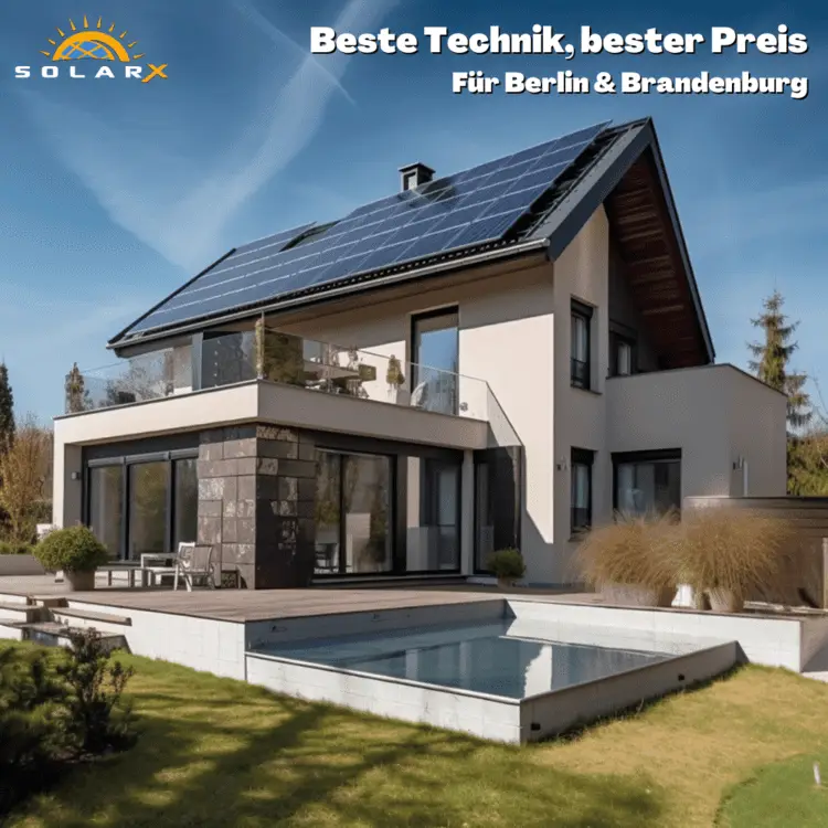 Photovoltaikanlage auf einem Dach in Bad Freienwalde, installiert von der SolarX GmbH – führende Solarfirma für Solaranlagen und Photovoltaik in Bad Freienwalde.